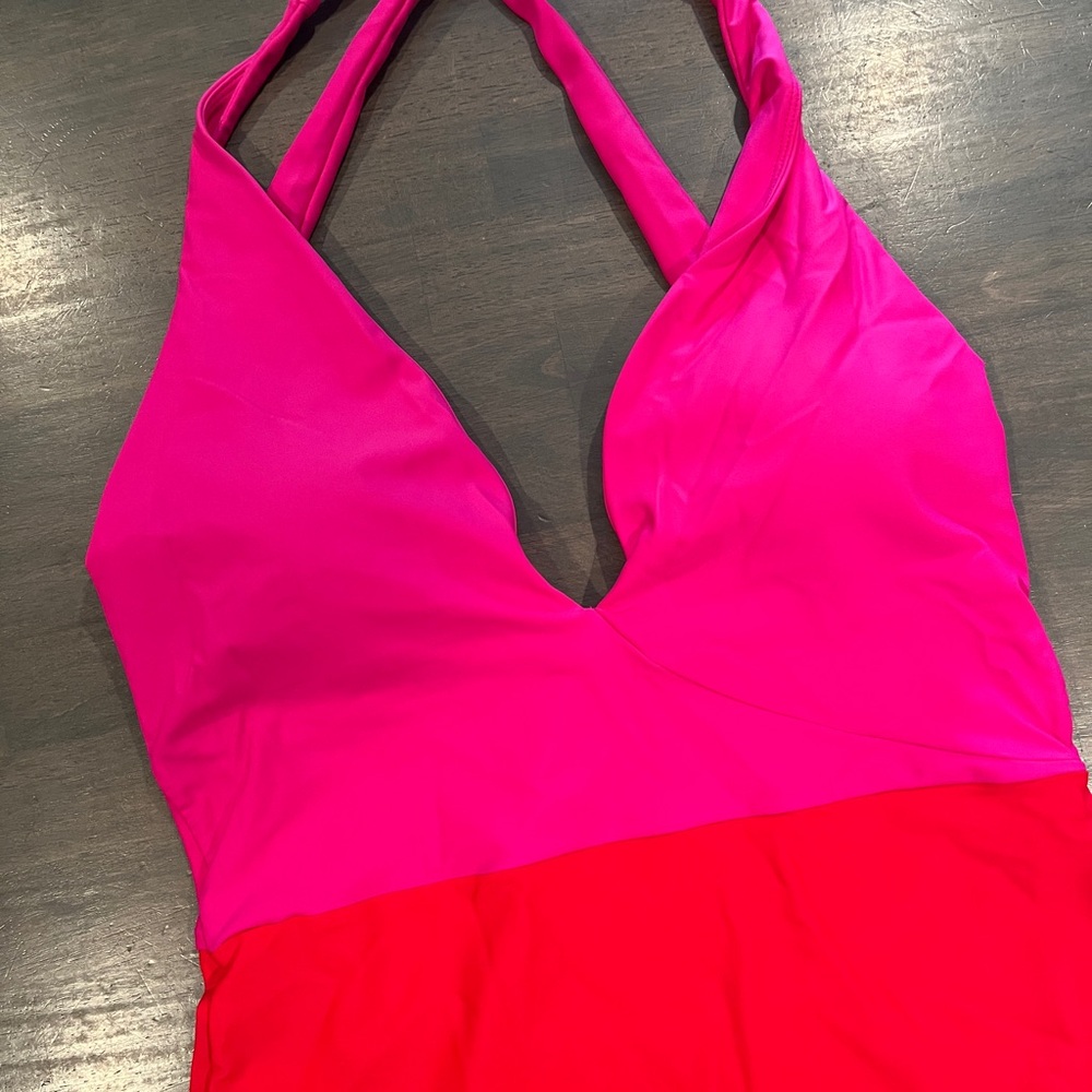 Summersalt The Deep Dive swimsuit - Lava & Hibiscus - women’s one piece - Picture 5 of 7